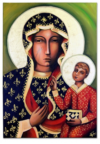 Madonna with Child Handcrafted Oil Paintings Canvas Oil Painting Picture G118705