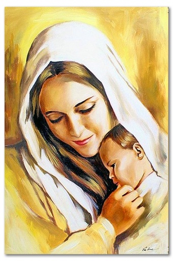 Maria with Child Handicraft Oil Paintings Paintings Canvas Oil Painting Picture G119359