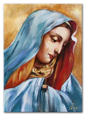 Maria in Blue Handcrafted Oil Paintings Canvas Oil Painting Picture G104170