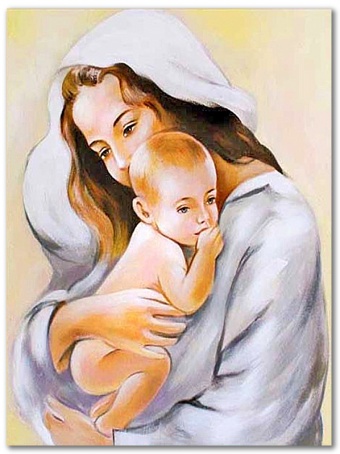 Madonna with Child Handmade Oil Paintings Canvas Oil Painting Picture G119353