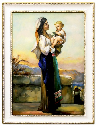 Mother and child handicraft oil paintings canvas oil picture image G06286