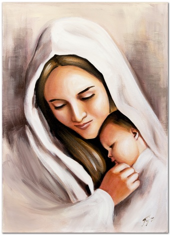 Mother and child handcraft oil paintings canvas oil picture image G108321