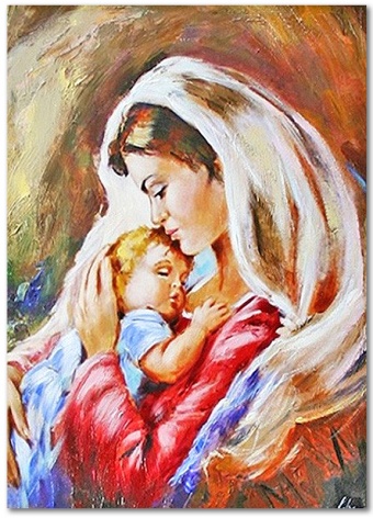 Maria with child handwork oil paintings paintings canvas oil picture image G119358