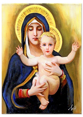 Madonna and Child Handcrafted Oil Paintings Canvas Oil Painting Picture G119401