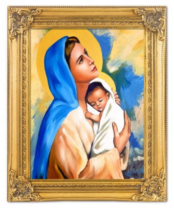 Mary with Child Handwork Oil Paintings Paintings Canvas Oil Picture Image G01541