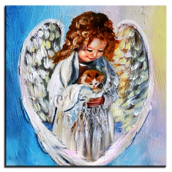 Angel with Animal Handmade Oil Paintings Canvas Oil Painting Picture G04049