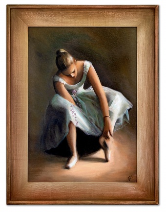 Ballerina in White Handcrafted Oil Paintings Canvas Oil Painting Picture G15442