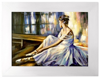 Ballerina in Blue Handcrafted Oil Paintings Canvas Oil Painting G120064