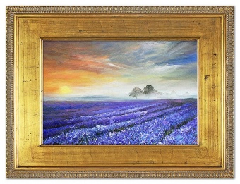 Lavender field at sunset Handcrafted oil paintings Artwork G17378