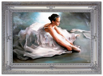 Ballerina in White Handmade Oil Paintings Canvas Oil Painting G119611