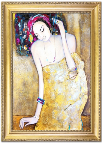 Golden Lady Handwork Oil Paintings Canvas Oil Painting Picture G118528