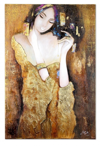 Golden Woman Handmade Oil Paintings Canvas Oil Painting Picture G118523