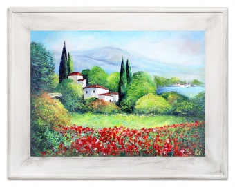 Landscape with poppies Handwork oil paintings canvas G16912