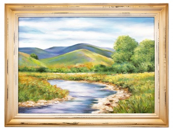 River landscape handmade oil paintings canvas oil painting picture G05030