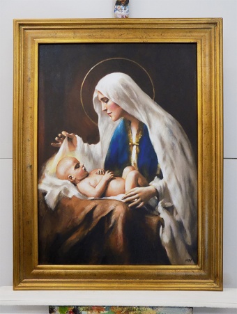 Madonna with Child Handmade Oil Paintings Canvas Oil Painting Picture G118045