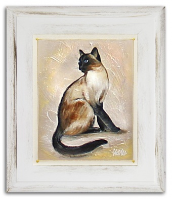 Sitting Cat Handcrafted Oil Paintings Canvas Oil Painting Picture G15533