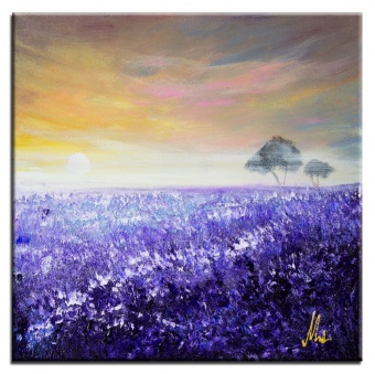 Purple Field Handwork Oil Paintings Canvas Oil Painting Picture Images G16396