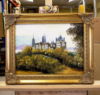 Castle landscape handcrafted oil paintings canvas oil painting G120279