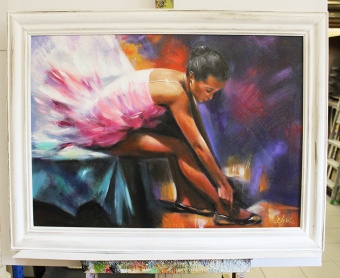 Ballerina in Pink Handmade Oil Paintings Canvas Oil Painting G117023