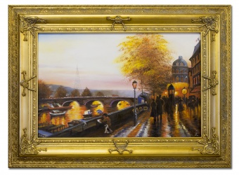 Autumn evening by the river Handwork Oil paintings Paintings Canvas Oil painting G17464