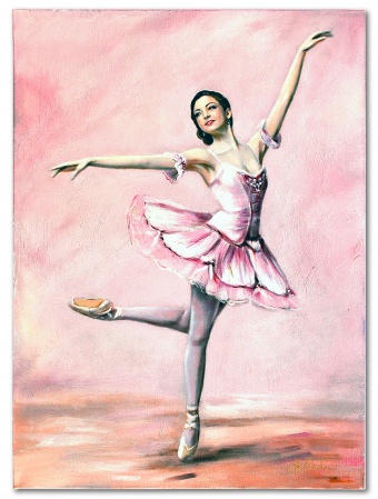 Ballerina in Pink Handmade Oil Paintings Canvas Oil Painting Picture G17407