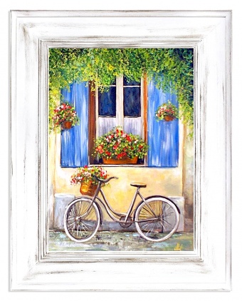 Wheel and Flowers Handmade Oil Paintings Canvas Oil Painting Picture G15881