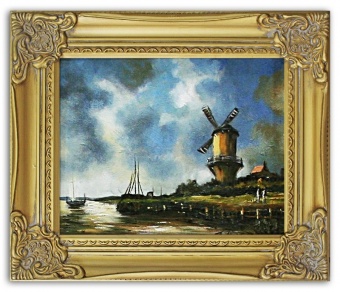 Windmill landscape handmade oil paintings canvas oil painting G02447