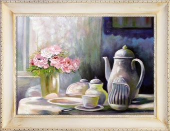 Flowery tea time handmade oil paintings paintings canvas oil painting picture G00202