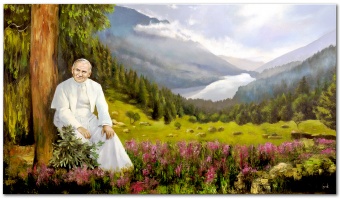 "The Pope in the Mountains" Handcrafted Oil Paintings Canvas G95197