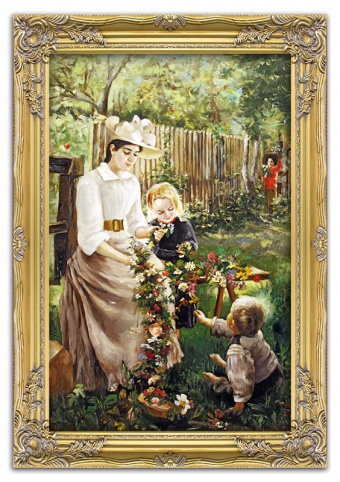 "Flower crown" Handicraft Oil paintings Canvas Oil painting Picture G101189