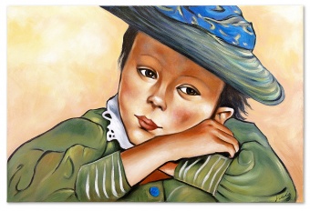 Child with Hat Handicraft Oil Paintings Paintings Canvas Oil Painting Picture G119720