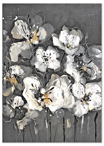 White flowers handmade oil paintings canvas oil painting picture G100070