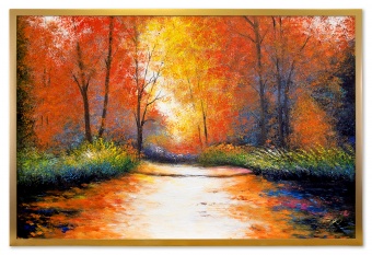 Autumn River Handmade Oil Paintings Canvas Oil Painting G119566