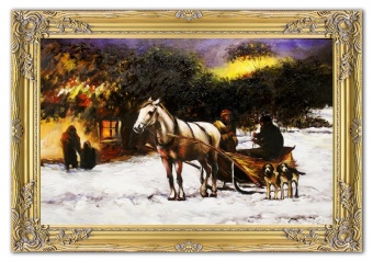 Winter landscape handmade oil painting canvas oil painting picture G15458