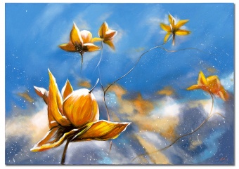 Yellow flowers in the sky handmade oil paintings canvas oil painting G00765