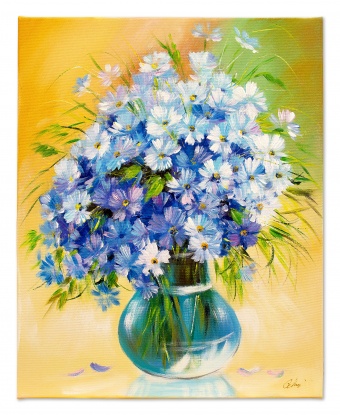 Colorful flowers in a glass handmade oil paintings canvas oil painting G119313