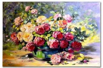 Rose bouquet handwork oil paintings canvas oil painting picture G119099