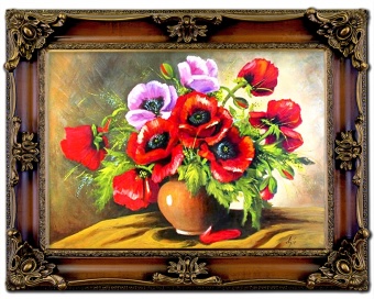 Poppy Flowers Handcraft Oil Paintings Canvas Oil Picture Image Pictures G93923