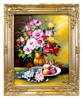 Flower arrangement Handmade Oil paintings Paintings Canvas Oil painting Image G03334