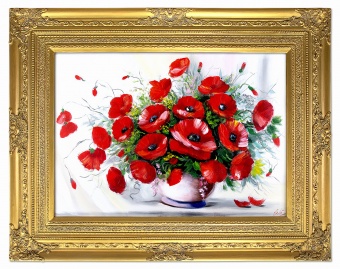 Poppy flower bouquet hand-made oil paintings canvas oil painting picture G16665