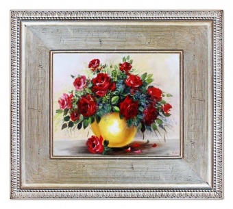 Bouquet in a Golden Pot Handcrafted Oil Paintings Canvas G17504