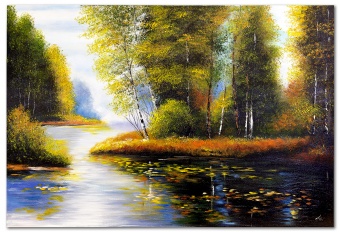 "River landscape" Handicraft Oil paintings Paintings Canvas Oil painting G119045