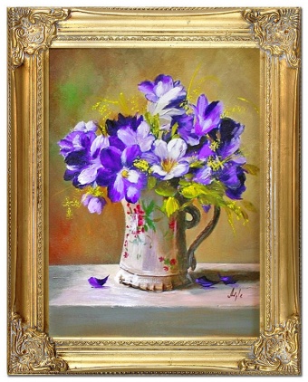 Flower vase handmade oil paintings canvas oil picture pictures G03391