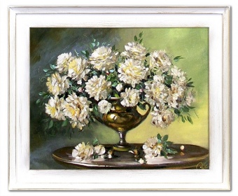 White bouquet handmade oil paintings canvas oil painting G15520