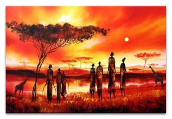 African sunset handmade oil paintings canvas G02717