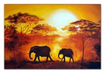 Sunset in Africa Handmade Oil Paintings Canvas G00558