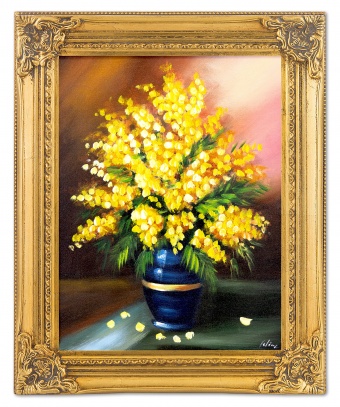 Yellow Flower Bouquet Handmade Oil Paintings Canvas Oil Painting G06150