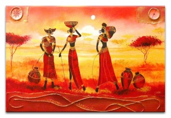 Sunset of African Women Handicraft Oil Paintings G02718