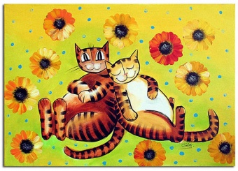 Two sleeping cats handmade oil paintings canvas oil painting G00139