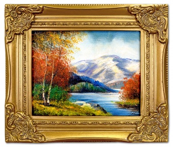 Landscape in autumn Handwork Oil paintings Paintings Canvas Oil painting G119555